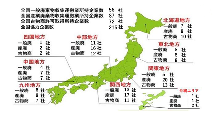 全国協力企業分布図
